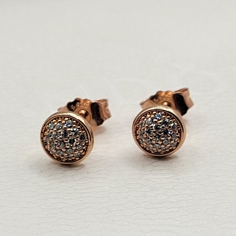 ❤️Authentic Pandora ⭐️RETIRED⭐️ ROSE DROPLET STUD EARRINGS